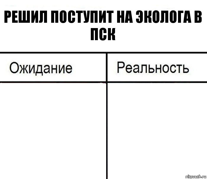 РЕШИЛ ПОСТУПИТ НА ЭКОЛОГА В ПСК  , Комикс  Ожидание - реальность