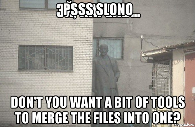 psss slono don't you want a bit of tools to merge the files into one?, Мем псс парень