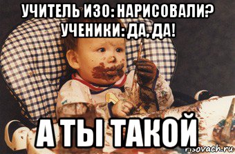 учитель изо: нарисовали? ученики: да, да! а ты такой, Мем Рисовать