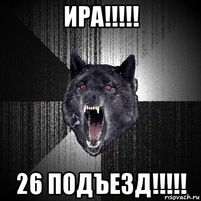 ира!!!!! 26 подъезд!!!!!, Мем Сумасшедший волк