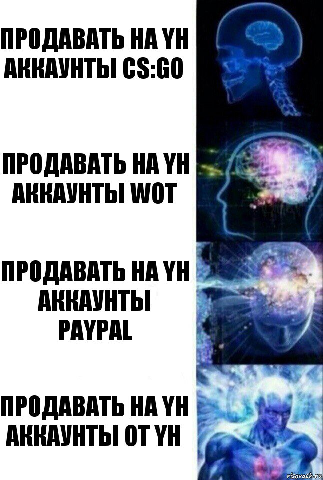 Продавать на YH аккаунты CS:GO Продавать на YH аккаунты WoT Продавать на YH аккаунты PayPal продавать на YH аккаунты от YH, Комикс  Сверхразум