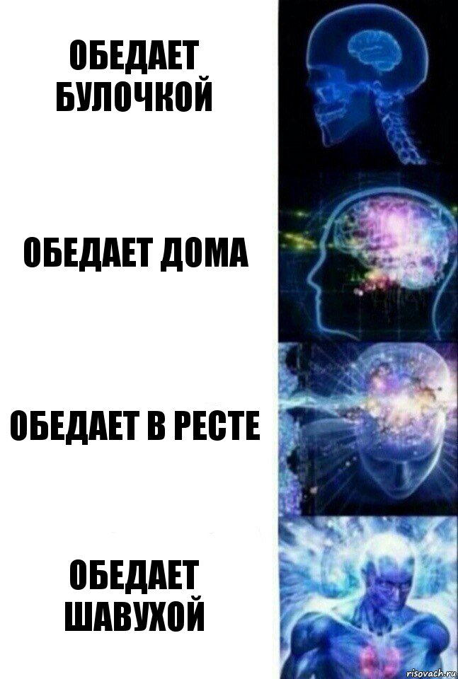 обедает булочкой обедает дома обедает в ресте обедает шавухой, Комикс  Сверхразум