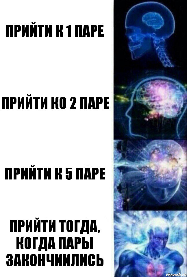 Прийти к 1 паре Прийти ко 2 паре прийти к 5 паре прийти тогда, когда пары закончиились, Комикс  Сверхразум