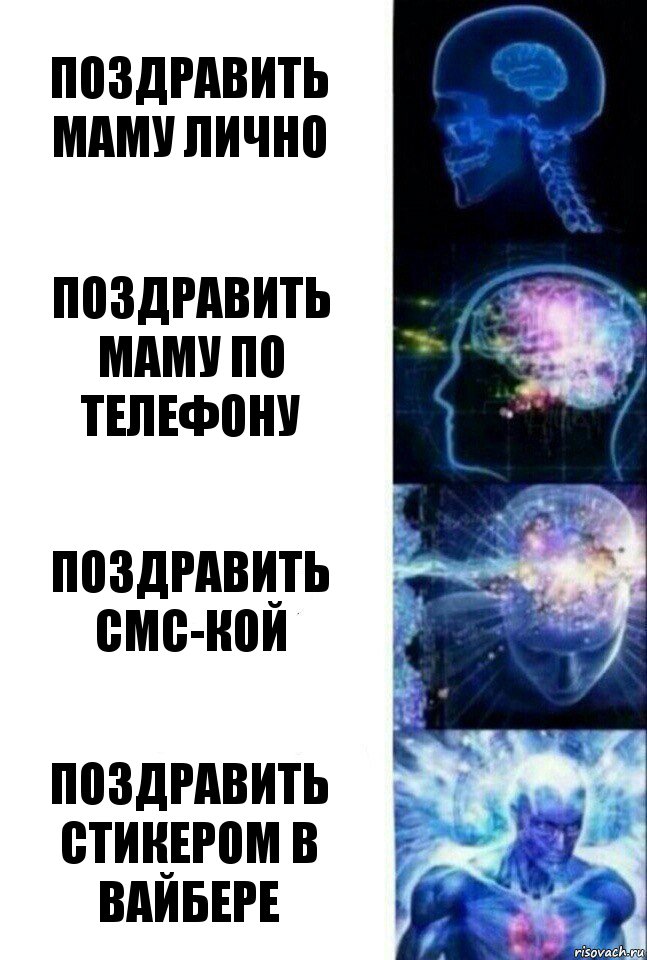 поздравить маму лично поздравить маму по телефону поздравить смс-кой поздравить стикером в вайбере, Комикс  Сверхразум