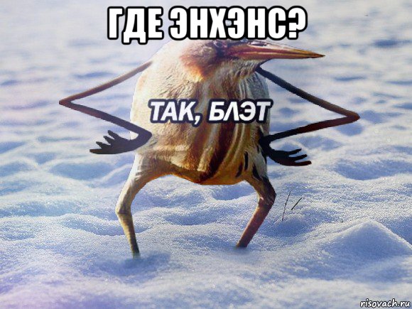 где энхэнс? , Мем  Так блэт птица с руками