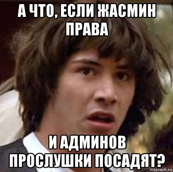 а что, если жасмин права и админов прослушки посадят?, Мем А что если (Киану Ривз)