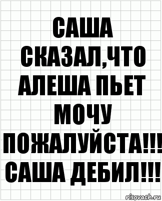 САША СКАЗАЛ,ЧТО АЛЕША ПЬЕТ МОЧУ ПОЖАЛУЙСТА!!! САША ДЕБИЛ!!!, Комикс  бумага