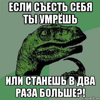 если съесть себя ты умрёшь или станешь в два раза больше?!, Мем Филосораптор