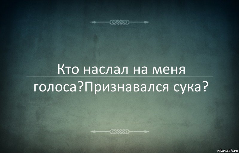 Кто наслал на меня голоса?Признавался сука?, Комикс Игра слов 3