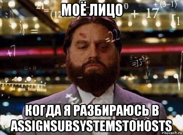 моё лицо когда я разбираюсь в assignsubsystemstohosts