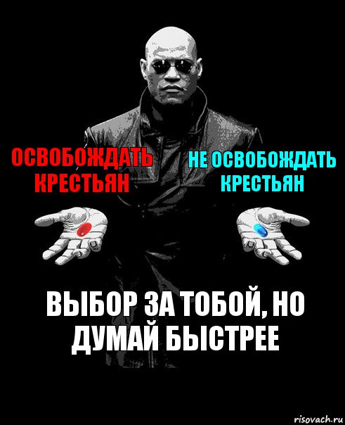 Освобождать крестьян Не освобождать крестьян Выбор за тобой, но думай быстрее, Комикс Выбор