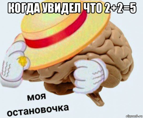 когда увидел что 2+2=5 , Мем   Моя остановочка мозг