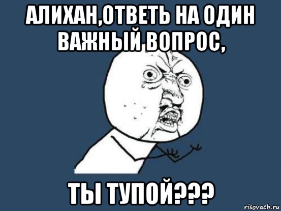 алихан,ответь на один важный вопрос, ты тупой???, Мем Ну почему