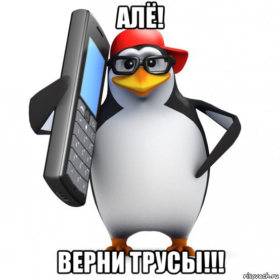 алё! верни трусы!!!, Мем   Пингвин звонит