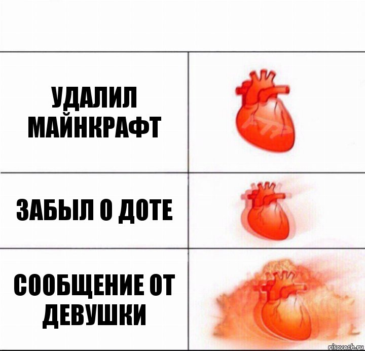 удалил майнкрафт забыл о доте сообщение от девушки, Комикс  Расширяюшее сердце