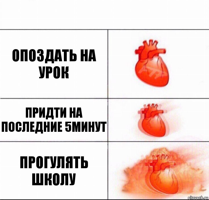 Опоздать на урок Придти на последние 5минут Прогулять школу, Комикс  Расширяюшее сердце