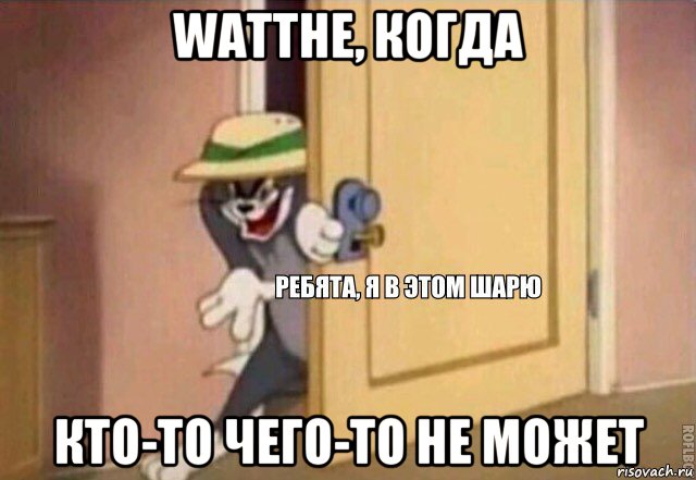 watthe, когда кто-то чего-то не может, Мем    Ребята я в этом шарю