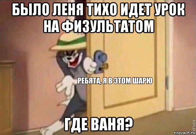 было леня тихо идет урок на физультатом где ваня?, Мем    Ребята я в этом шарю