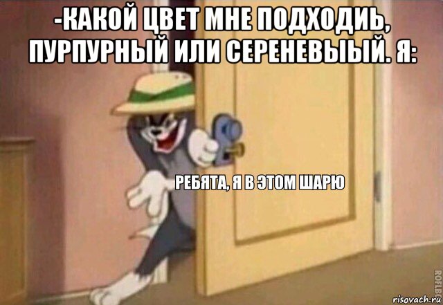 -какой цвет мне подходиь, пурпурный или сереневыый. я: , Мем    Ребята я в этом шарю