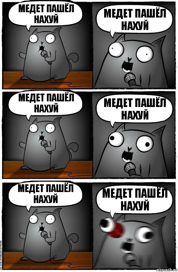 Медет пашёл нахуй Медет пашёл нахуй Медет пашёл нахуй Медет пашёл нахуй Медет пашёл нахуй Медет пашёл нахуй, Комикс  Стендап-кот