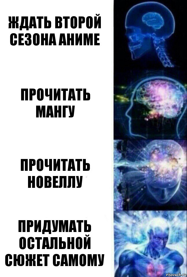 ждать второй сезона аниме ПРочитать мангу прочитать новеллу Придумать остальной сюжет самому, Комикс  Сверхразум