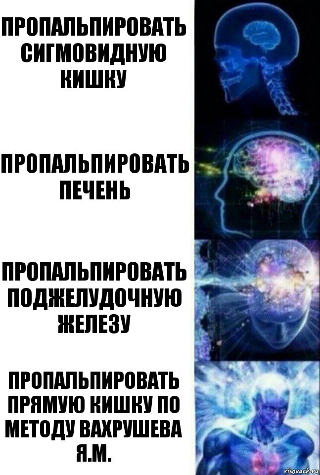 пропальпировать сигмовидную кишку пропальпировать печень пропальпировать поджелудочную железу пропальпировать прямую кишку по методу Вахрушева Я.М., Комикс  Сверхразум