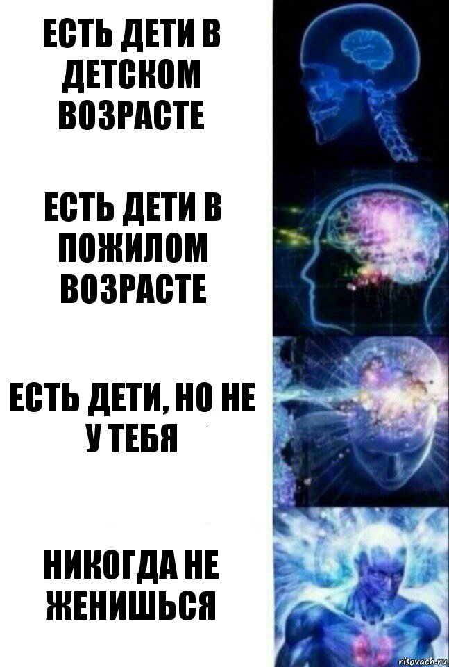 Есть дети в детском возрасте Есть дети в пожилом возрасте Есть дети, но не у тебя Никогда не женишься, Комикс  Сверхразум