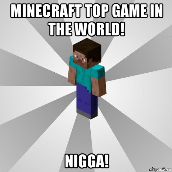 minecraft top game in the world! nigga!, Мем Типичный игрок Minecraft