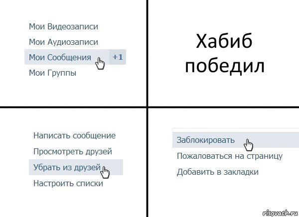 Хабиб победил, Комикс  Удалить из друзей