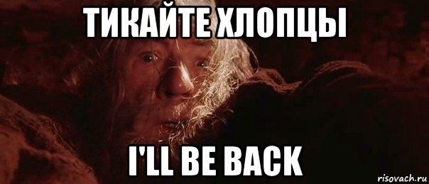 тикайте хлопцы i'll be back, Мем бегите глупцы