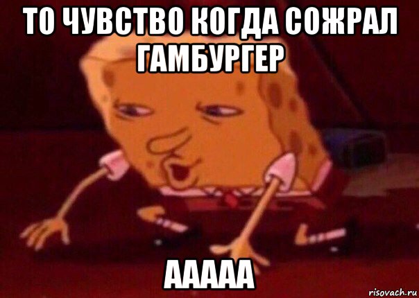 то чувство когда сожрал гамбургер ааааа, Мем    Bettingmemes