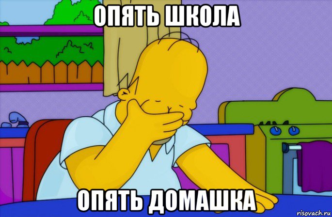 опять школа опять домашка, Мем Homer simpson facepalm