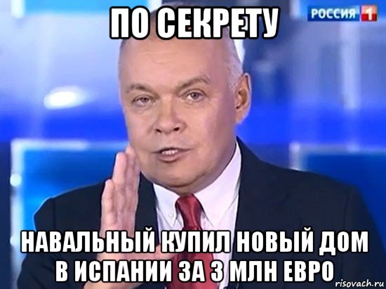 по секрету навальный купил новый дом в испании за 3 млн евро, Мем Киселёв 2014