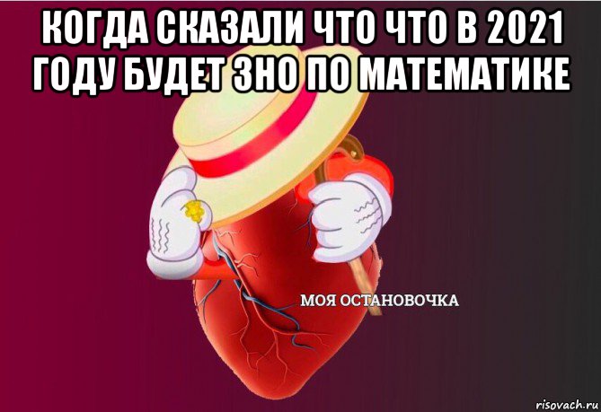 когда сказали что что в 2021 году будет зно по математике , Мем   Моя остановочка