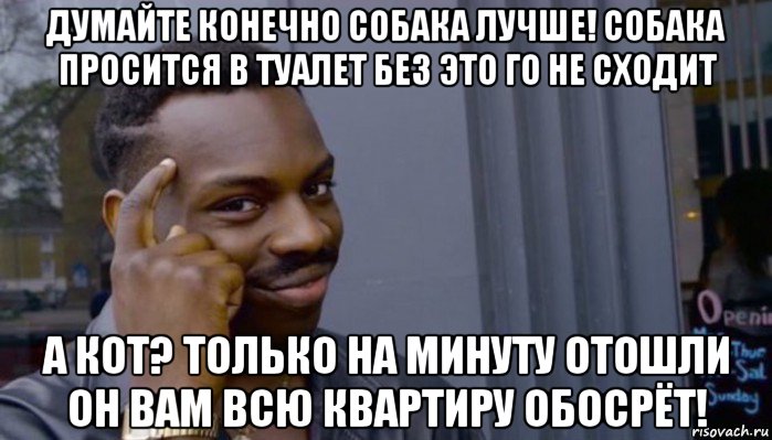 думайте конечно собака лучше! собака просится в туалет без это го не сходит а кот? только на минуту отошли он вам всю квартиру обосрёт!, Мем Не делай не будет