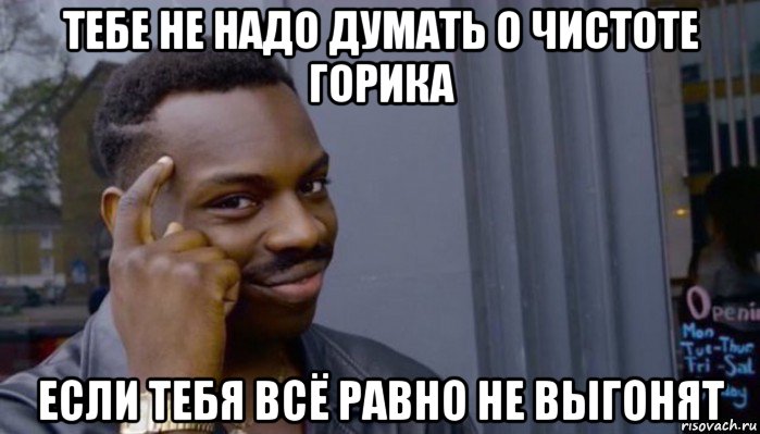 тебе не надо думать о чистоте горика если тебя всё равно не выгонят, Мем Не делай не будет