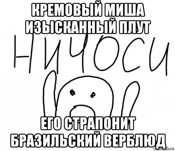 кремовый миша изысканный плут его страпонит бразильский верблюд, Мем  Ничоси