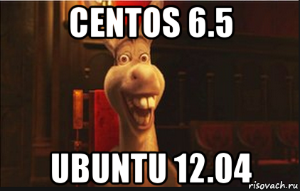 centos 6.5 ubuntu 12.04, Мем Осел из Шрека