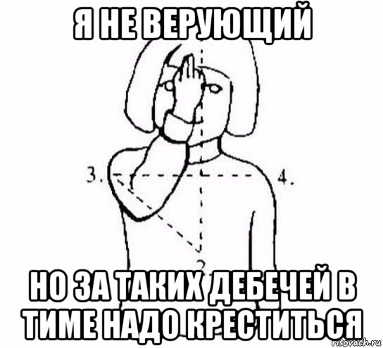 я не верующий но за таких дебечей в тиме надо креститься, Мем  Перекреститься