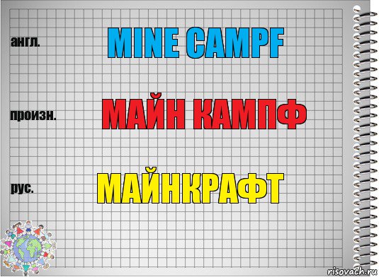 Mine Campf Майн кампф Майнкрафт, Комикс  Перевод с английского