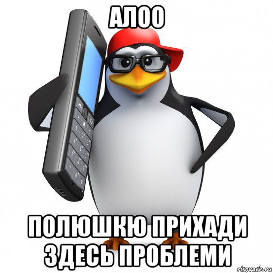 алоо полюшкю прихади здесь проблеми, Мем   Пингвин звонит