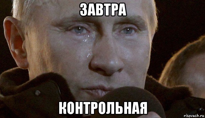 завтра контрольная, Мем Плачущий Путин