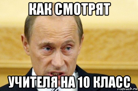 как смотрят учителя на 10 класс, Мем путин