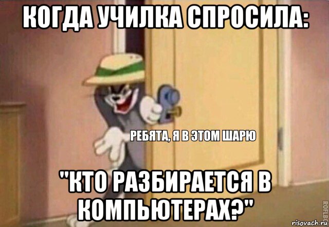 когда училка спросила: "кто разбирается в компьютерах?"