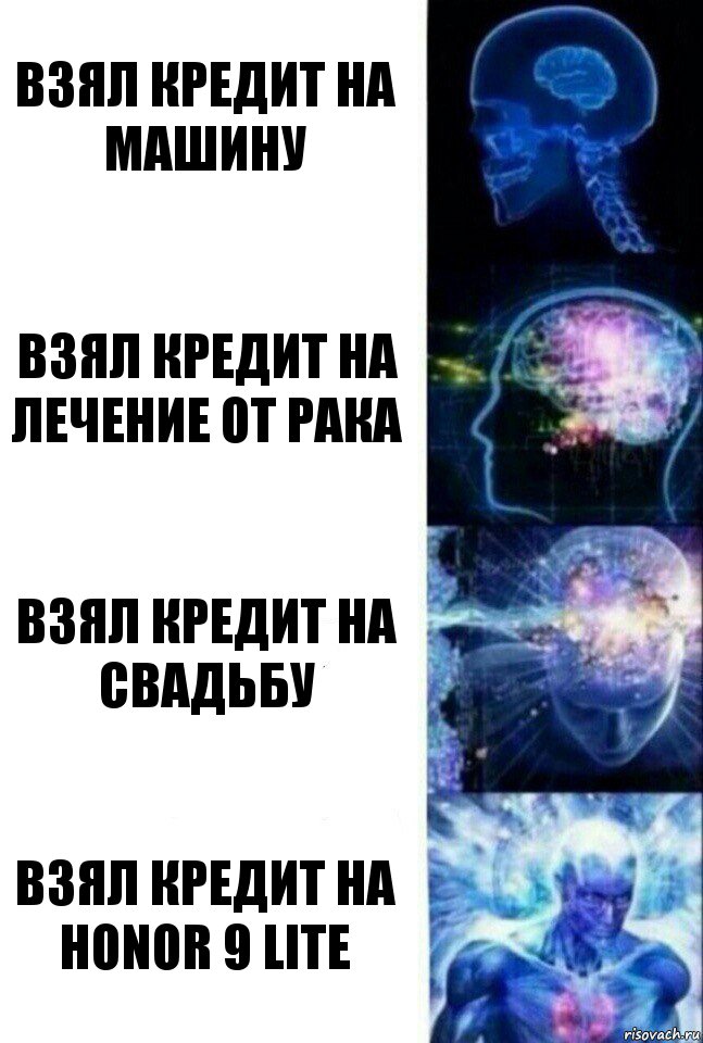 Взял кредит на машину Взял кредит на лечение от рака Взял кредит на свадьбу Взял кредит на honor 9 lite, Комикс  Сверхразум