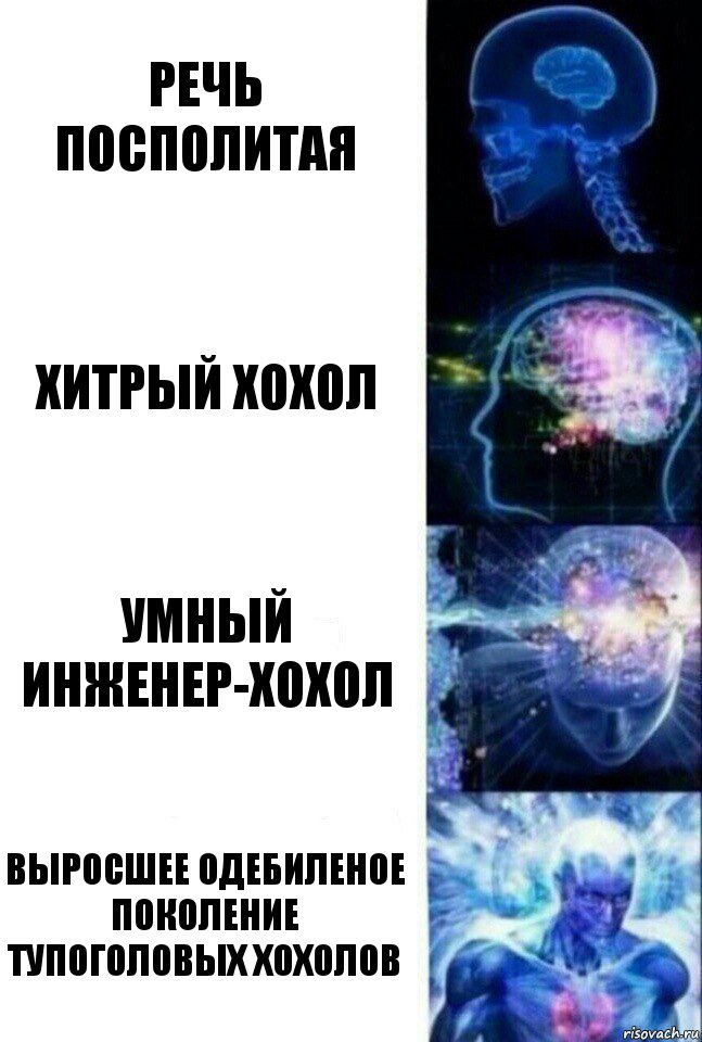 РЕЧЬ ПОСПОЛИТАЯ ХИТРЫЙ ХОХОЛ УМНЫЙ ИНЖЕНЕР-ХОХОЛ ВЫРОСШЕЕ ОДЕБИЛЕНОЕ ПОКОЛЕНИЕ ТУПОГОЛОВЫХ ХОХОЛОВ, Комикс  Сверхразум