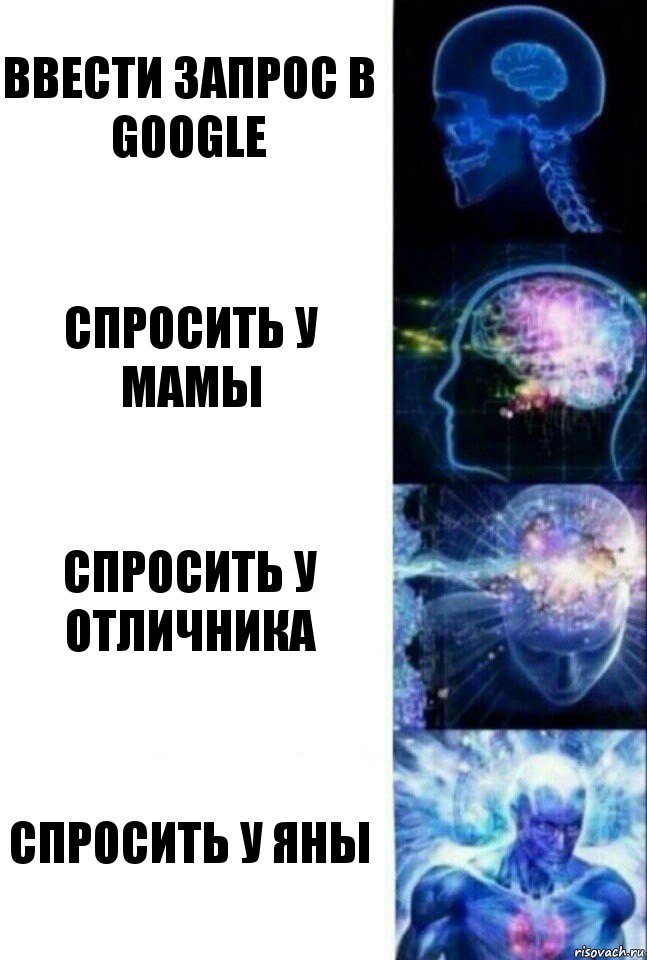 Ввести запрос в google Спросить у мамы Спросить у отличника Спросить у Яны, Комикс  Сверхразум