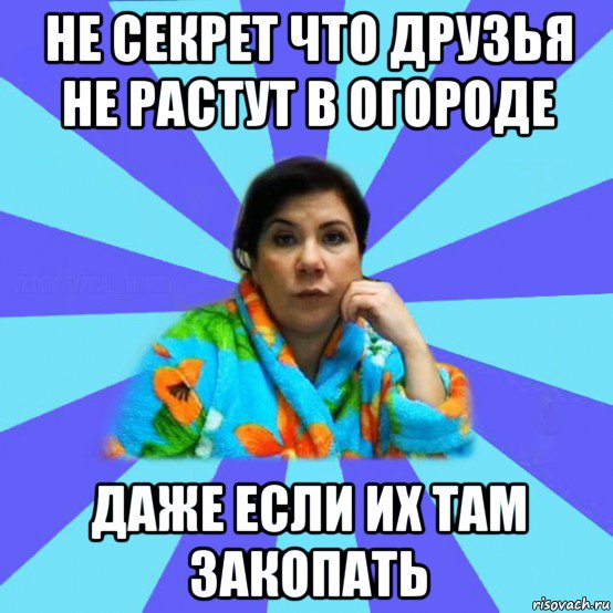 не секрет что друзья не растут в огороде даже если их там закопать, Мем типичная мама