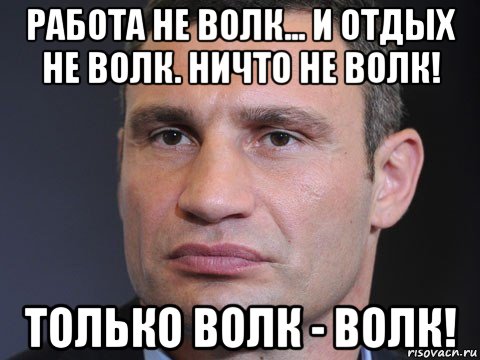 работа не волк... и отдых не волк. ничто не волк! только волк - волк!, Мем Типичный Кличко