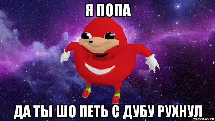 я попа да ты шо петь с дубу рухнул